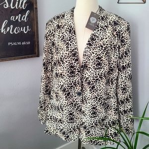 NWT Vince Camuto Women's Leopard-Print Lightweight Blazer - Size 18W